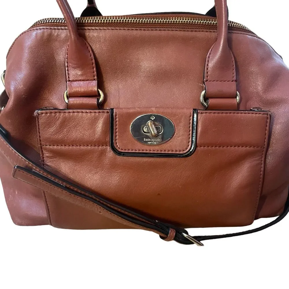 Kate Spade Hampton Road Janie Brown Leather Crossbody Shoulder Bag - Picture 3 of 12